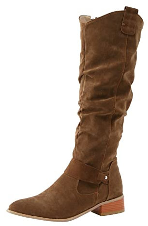 Stivali Alti Donna Estivi Morbidi Beige Moto Bianco Nero Zip Ciabatte Zeppa Sandali A-Caffè 37