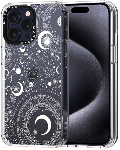 MOSNOVO Case for iPhone 15 Pro Max, [Buffertech 6.6ft Military-Grade Drop Protection] [Anti Peel Off Tech] Clear TPU Bumper Phone Case Cover Design - Constellation