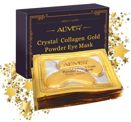 P-Beauty Crystal Collagen Gold Augenpads | Anti-Aging & Anti-Falten Feuchtigkeitsmaske | Luxuriöse Pflege für strahlende Augen | Augenmaske | Gel | 1xPack 10 Paar| (10 Stück)