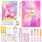 Herenear Scrapbook Zubehör Set, 100+ Stück DIY Journal Set mit A5 Notizbuch, Liebe Büroklammer, 8 Stickerbögen mit 100+ Motiven, DIY Scrapbook Geschenk für Mädchen Fotoalbum Tagebuch Dekoration (A)