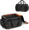 GOBUROS Speaker Carrying Bag Compatible with Mackie Thump Go, Loudspeaker Storage Bag with Removable Bottom Board, Padded Handle and Shoulder Strap, Multiple Pockets for Microphone, Cable, Black
