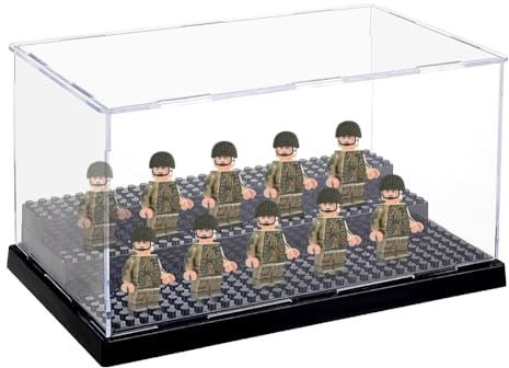 OLYCRAFT Acryl Vitrine 3-Schicht Mini Figuren Schaukasten Acryl Minifiguren Vitrine Staubdichte Vitrine Schwarze Acryl Vitrine Abnehmbare Vitrine Für Sammlungen Actionfiguren - 25.8x15.6x13.7cm