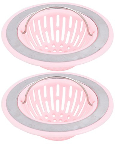 Tapón redondo de plástico para fregadero de cocina, 2 unidades, color rosa