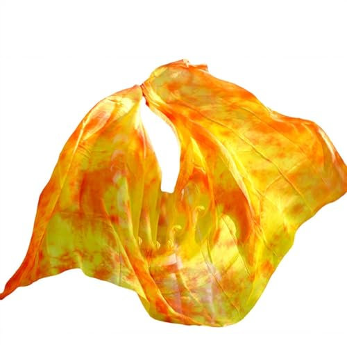 Bauchtanz Schleier Bauchtanz-Schleier aus Seide, Schal, Damenschal, Kostümzubehör, handgefertigt, gefärbter reiner natürlicher Seidenschleier. Bauchtanz Schleier Halbrund ( Color : Color 13-dz , Size