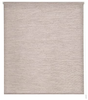 Estoralis | BRAN | Modernes Design-Rollo | Lichtdurchlässig Stoff | Farbe - Leinen | 120 x 255 cm (Breite/Höhe) Stoffgröße 117 x 250 cm | Rollos für Fenster und Türen