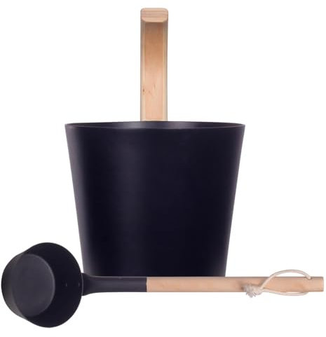 Sauna-Entladungseimer - Set aus Holz für Zimmer, Entladungseimer für Wassersauna | Wasserbehälter für Bad und Sauna innen 7 l, Aluminiumfass |