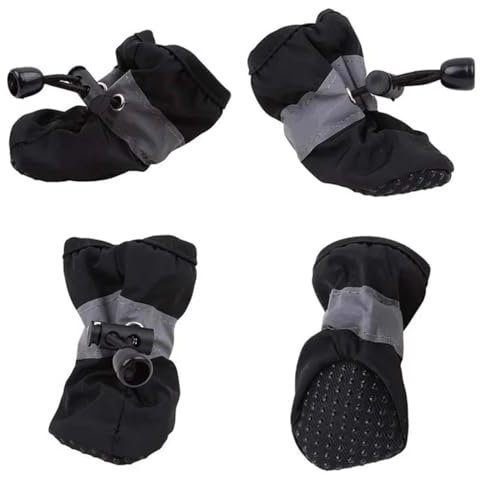 SiVaji Gloves Mittens Handschuhe Winter Warm Herren Damen 4Pcs Wasserdichter Haustier Hundestiefel Dick Warme Kleine Katzen Hunde Welpe Hunde Socken Stiefeletten 5 Schwarz