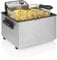 Princess Friteuse, capacité 5 L, 3270 W, technologie de zone froide, hublot, acier inoxydable, double thermostat, facile à nettoyer, éléments amovibles, 01.184090.01.001, Argent