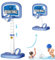 AOpghY Pool Basketball Hoop, verstellbare Höhe Pool Basketball Hoop Pool mit 2 Bällen, Plastikbasketball -Hoop für Kindergeschenke, Außenpool -Basketball -Hoop im Freien