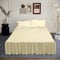 AMDXD Bett Volant 100x200cm Faltbar, Kräuseln Bett Rock Landhausstil Einfarbig Beige Gelb Faltenresistent und Ausbleichen, Polyester Betttuch für Boxspringbett & Wasserbett