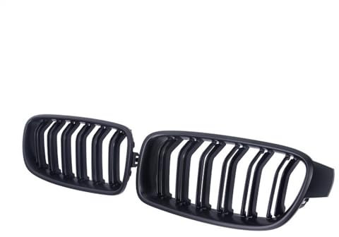MLTLKPPVNG Auto Front Niere Grill Grille Racing Grills Für 3 Serie F30 F31 F35 2013-2019 Glanz Schwarz Doppel Lamellen Auto Zubehör Nieren Kühlergrill(Matt-schwarz)