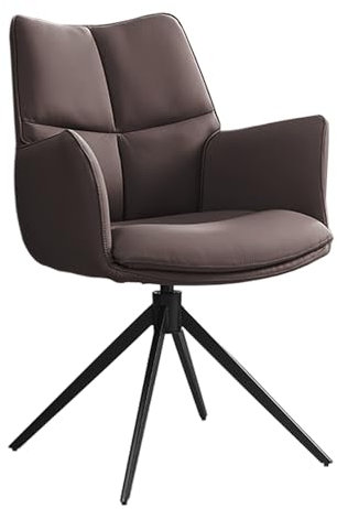 Riess Ambiente Drehbarer Stuhl Papillon - braun schwarz - Echtleder Metallgestell - mit Armlehne