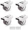 Mini Soft Rubber Casters with Metal Plate Rigid Fixed Non Swivel Wheels (50mm, 4)