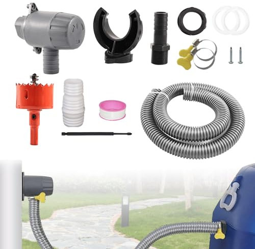 ASOFTY Regenwassersammler Set, 75-110mm Fallrohr Regensammler mit 1m Schlauch, Regentonnen Anschluss Fallrohr, Regenwassersammler Fallrohr für Dächer bis 80 m²