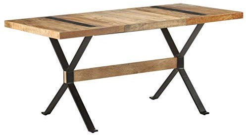 Xichuzi Esstisch, Esszimmertisch, Baumkantentisch, Dining Tables, Esszimmermöbel, Küchentisch, ESS Tisch, 160x80x76 cm Raues Mangoholz