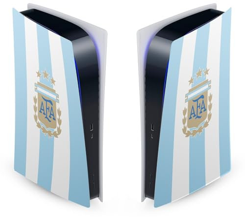 Head Case Designs Offizielle Argentina National Football Team Home 2024/25 Wappen-Set Vinyl Frontplatte Haut Gaming Aufkleber kompatibel mit Sony PlayStation 5 PS5 Digital Edition Console
