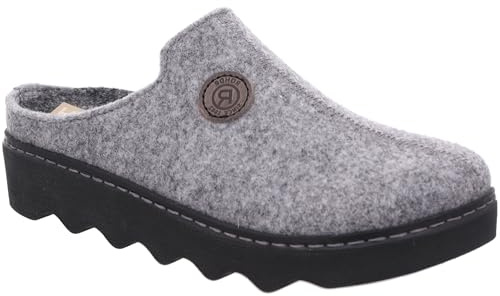 Rohde Damen Pantoffel Hausschuh Filz Plateausohle lose Einlagen Foggia-D 6120, Größe:41 EU, Farbe:Grau
