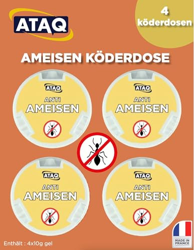 ATAQ Ameisen fallen x4 - Ameisen fallen für draußen und gegen Ameisen im Haus - Ameisenmittel - Ameisenfallen bei akutem Ameisenbefall - Wirkt schnell und effektiv