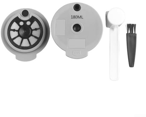 Reusable Coffee Capsule Pod Coffee Capsule Refillable Pod With Cleaning Kit With Spoon Brush 2 Lids For Bosch Coffee Machine Grey