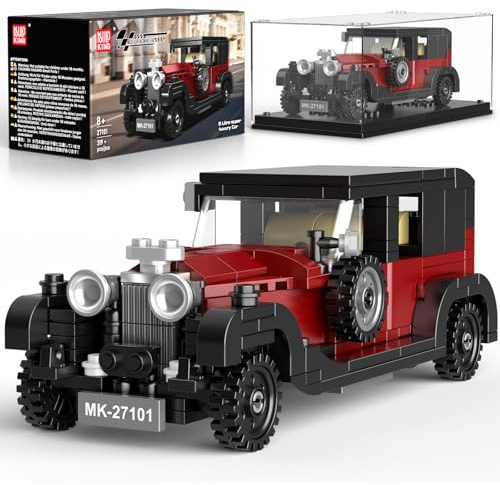 Mould King 27101 Technik Auto-Bausätze, 319+ Teile Rennwagen-Bausatz mit Acryl Vitrine, Modellautos zum Sammeln, Bausteine Spielzeug für Jungen/Teenager/Erwachsene