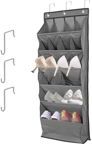 Organizer Über Der Tür Für Schuhe 20 Gitter Organizers Über Der Tür Für Schuh, Hängende Schuhaufbewahrung,hängende Organizer Aufbewahrung Für Hut,Unterwäsche Im Schlafzimmer, Badezimmer Grau Large