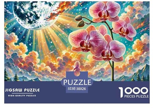 Phalaenopsis Orchid Jigsaw Puzzles Puzzles for Adults Kids. 1000 Pieces Impossible Challenge Toy Educational Games Home Decoration for Educational Games Gifts 38x26cm/1000pcs
