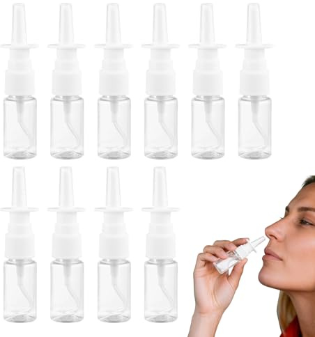 CloudWei SmartSelect 10 Pcs Empty Nasal Spray Bottle, Direct Nose Spray Container Transparent Nasal Sprayer Bottle For Home And Travel Use Transparent(10ml)
