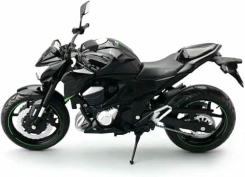 Motorradmodell MaßStab 1:12 FüR Kawasaki Z800 Racing Cross-Country Motorrad FüR Modellbausatz Metall SammlerstüCk Geschenk(Black- Silver)