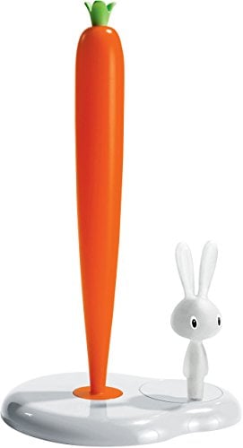 Alessi ASG42/H W Bunny & Carrot Portarotolo da Cucina, Resina Termoplastica, Bianco