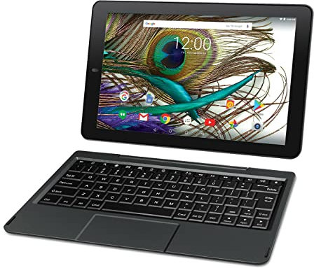 RCA Viking Pro 10 pulgadas 2 en 1 Tablet 32GB Quad Core Carbón Portátil Ordenador con pantalla táctil y teclado desmontable Android 6.0