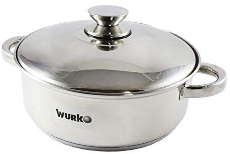 Wurko - Cacerola Inoxidable Semiabombada Kora 30 cm