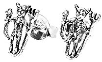 NKlaus PAAR 925 STERLING SILBER Keltische Celtic Gothic Ohrstecker Teufel 7194