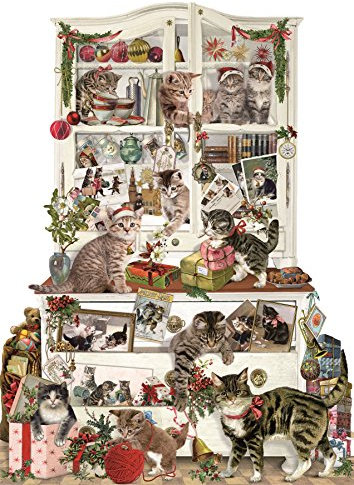 Carousel Home Traditioneller Deluxe-Adventskalender, Weihnachtskatzen