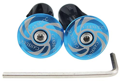 SM SunniMix 2 Stücke Aluminium Fahrrad Endkappen stopfen Fahrradgriff Endstopfen für MTB, Blau