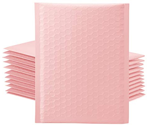 Switory Versandtaschen mit Luftpolsterfolie für CDs & Schmuck & Kosmetik - selbstklebende, gepolsterte Umschläge - Sakura Pink -21,6 cm x 28 cm - 25 Stück