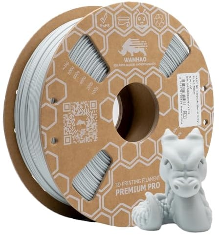 WANHAO FILAMENT : PREMIUM GRAU PLA 1 kg/1,75 mm - FILAMENT FÜR 3D-DRUCKER