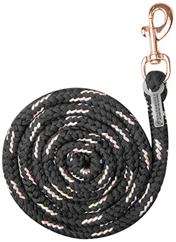 WALDHAUSEN Anbindestrick Rosé, Karabinerhaken, schwarz
