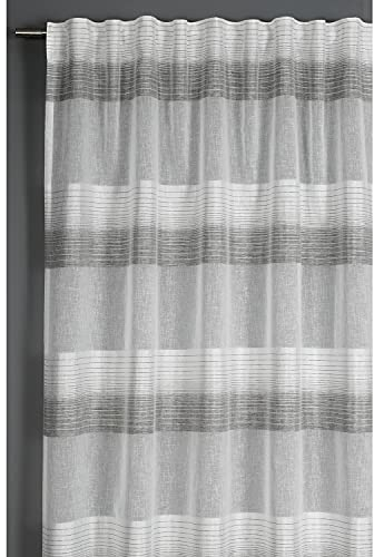 Gardinia Tenda con Occhielli nascosti e fettuccia, Etamine, Grigio, 140 x 175 cm
