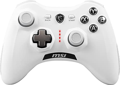 MSI Force GC30V2 - Controlador inalámbrico blanco para juegos, motores de vibración duales, modos de conexión duales, almohadillas D intercambiables, compatible con PC y Android