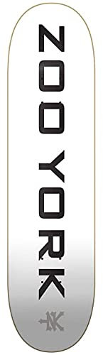 Zoo Unisex – Erwachsene York Classic Logo Block Skateboard Deck, Weiß, 7.75