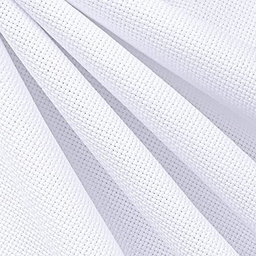 HAOBIN 150 x 100 cm, 11 Fäden, weiße Aida-Leinwand, Stickerei, aus Baumwolle, klassischer Stoff für Kreuzstich, Stoff, Stickerei, Kreuzstich, Aida, für Wanddekoration, 100% Baumwolle (weiß)