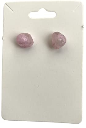 Boucles d'oreilles à tige en pierre précieuse - 1 x 1 cm - Quartz rose