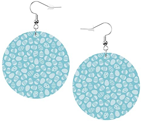 Eier-Ohrringe aus Kunstleder, rund, für Teenager, Mädchen und Frauen, Tropfen-Ohrringe, Geschenk