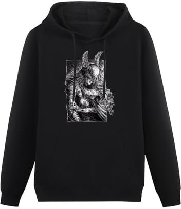Ghee Elden Ring Malenia Awesome Anime Unisex Hooded Printed Pullover Hoodies Mens Black Sweatshirts Black M
