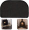 NQEUEPN Alfombrilla Chimenea, Alfombrilla para Barbacoa de 107x60cm Protección de Revestimiento de Suelo Media Redonda Resistente al Fuego para Estufa de Leña Interior y Exterior (Negro)