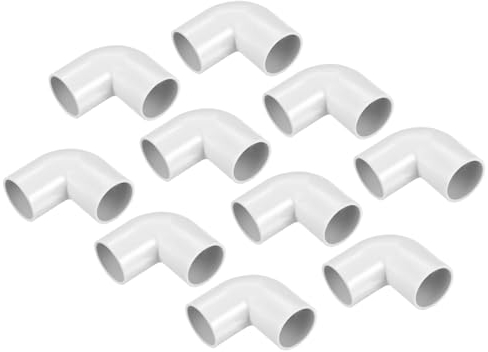 sourcing map PVC Rohrverbinder 90 Grad Bogenfitting 25mm Richtungswechsel für Schlauch Elektrische Leitungspackung mit 10 Stück
