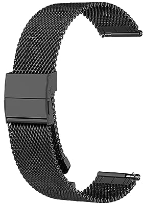 Factorys Metall Armband 22mm Kompatibel mit Pebble Time Steel für Herren Damen, Edelstahl Masche Metall Ersatzarmband Uhrenarmband für Pebble Time Steel