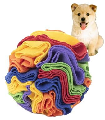 Benixmidart Palla da fiuto per cani, giocattolo interattivo per sniff, arricchimento per cani, palla puzzle per esercizi, sniff training e alimentazione lenta (arcobaleno, 15 cm)