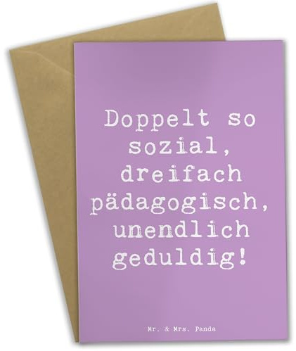Mr. & Mrs. Panda neujahrskarte Spruch Sozialpädagogin Power - Geschenk, weihnachtskarten, Klappkarte, sozial, Beratung, dreifach pädagogisch, Vertrauen, Berufsprodukte, Beruf, handgefertigte Geschenke