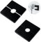 LLMSIX Lot de 2 cache-tuyaux carrés autocollants en plastique pour tuyau de douche de 20 mm de diamètre (noir mat)